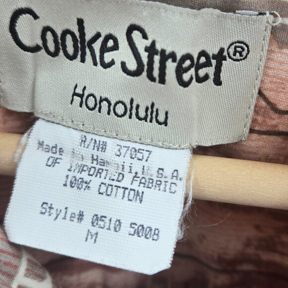 Vintage Cooke Street Honolulu Brown 100% Cotton Button Down Medium - Picture 11 of 12